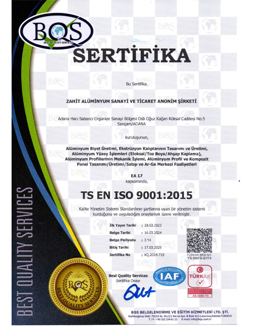 TSE EN ISO 9001:2015